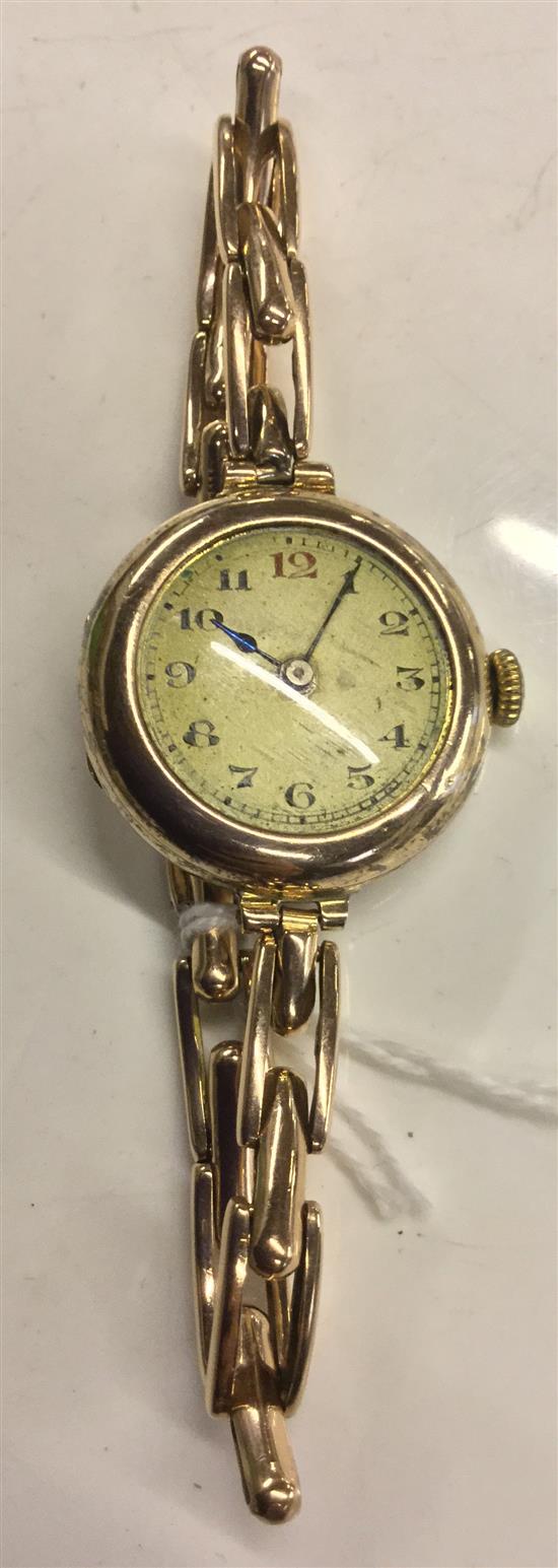 Early 20C 9ct gold ladies wristwatch